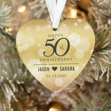 Elegant 50Th Golden Wedding Anniversary Ornament