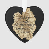 Elegant 50Th Wedding Anniversary Black Gold Heart Ornament