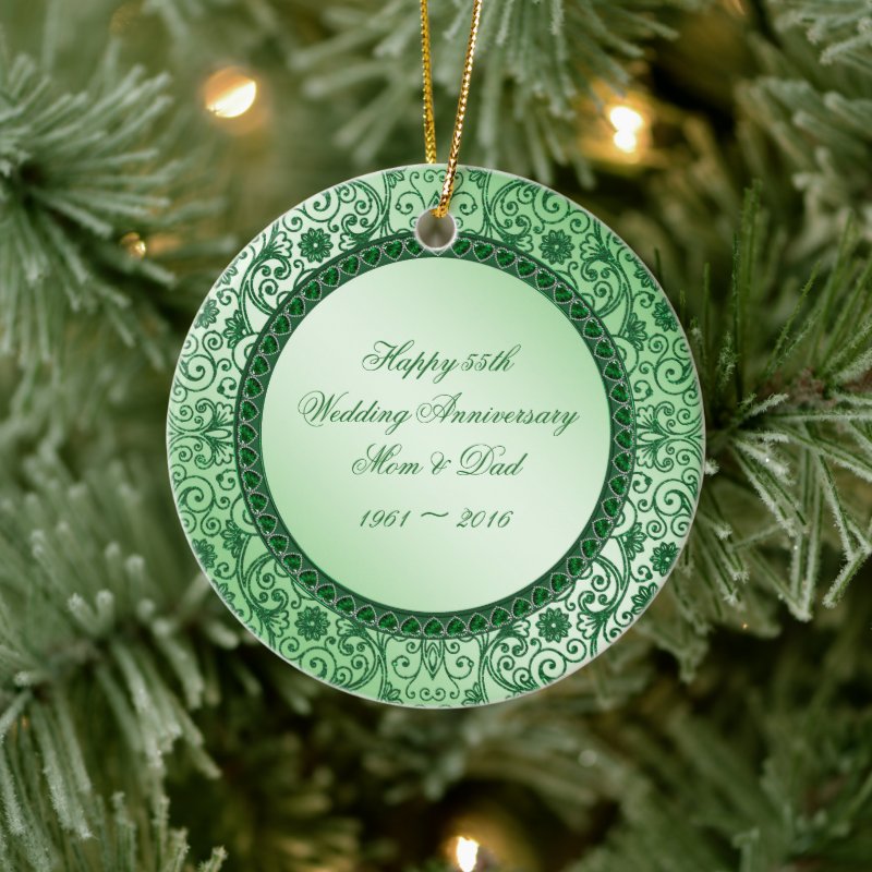 Elegant 55Th Wedding Anniversary Round Ornament