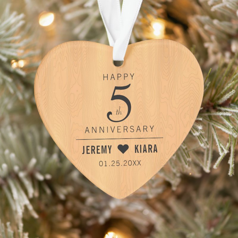 Elegant 5Th Wedding Anniversary Ornament (Mai Linh)