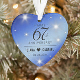 Elegant 67Th Star Sapphire Wedding Anniversary Ornament