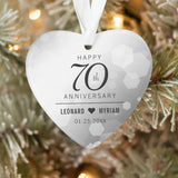 Elegant 70Th Platinum Wedding Anniversary Ornament