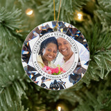 Elegant Anniversary Any Year 2 Photos Diamond Ceramic Ornament
