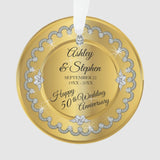 Elegant Gold Diamonds 50Th Wedding Anniversary Ornament