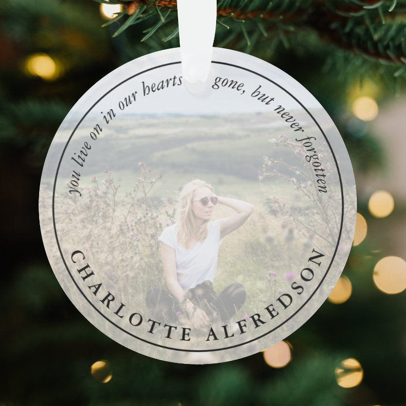 Elegant Memorial Photo In My Memory Christmas Ornament
