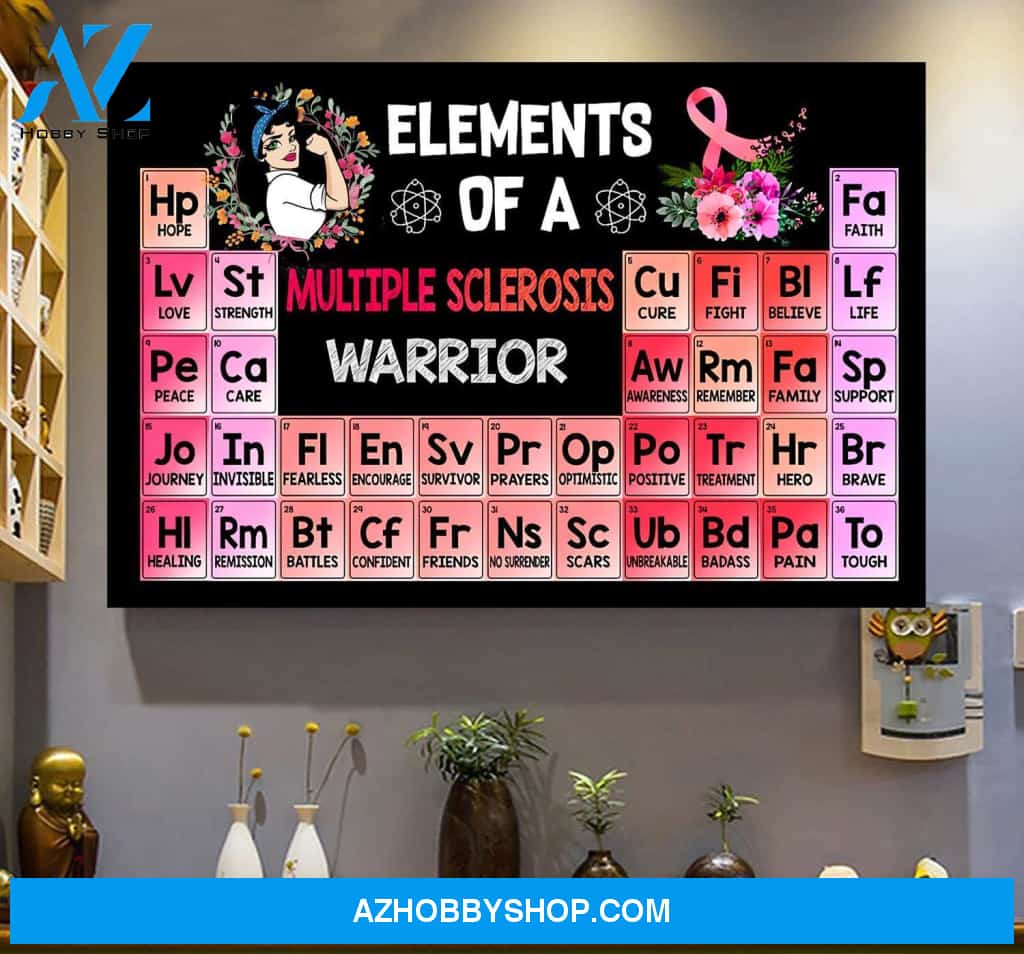 Elements Of Multiple Sclerosis Warrior Wall Art Canvas Prints