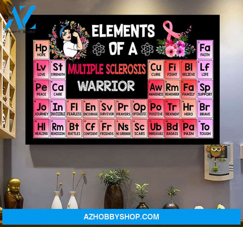 Elements Of Multiple Sclerosis Warrior Wall Art Canvas Prints