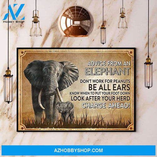 Elephant Advice From An Elephant Be All Ears Canvas And Poster, Wall Decor Visual Art
