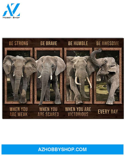 Elephant Be Awesome Every Day Canvas Painting, Wall Decor Visual Art