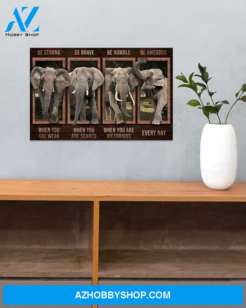 Elephant Be Awesome Every Day Canvas Painting, Wall Decor Visual Art