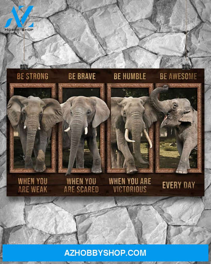 Elephant Be Awesome Every Day Canvas Painting, Wall Decor Visual Art