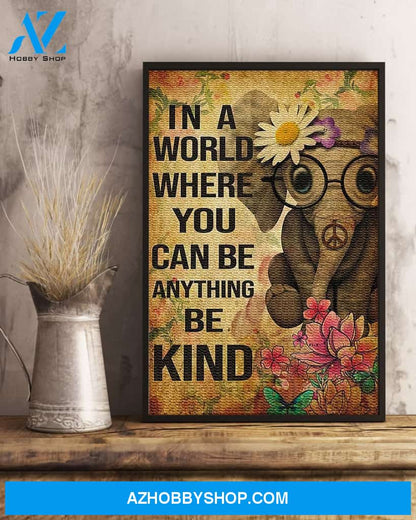 Elephant Be Kind Vertical Canvas Prints, Wall Decor Visual Art
