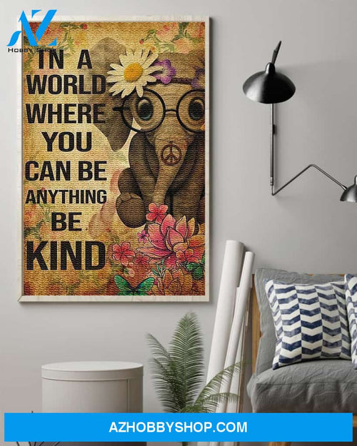Elephant Be Kind Vertical Canvas Prints, Wall Decor Visual Art