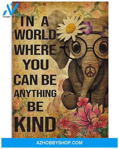 Elephant Be Kind Vertical Canvas Prints, Wall Decor Visual Art