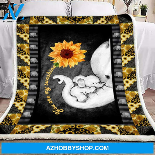 Elephant Blanket, Sunflower You Are My Sunshine