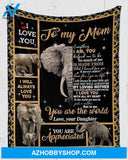 Elephant Blanket - to My mom - I Will Alway Love You Fleece Blanket - Fleece Blanket 3D Soft Cozy Lightweight Durable Plush Throw Blanket for Bedroom