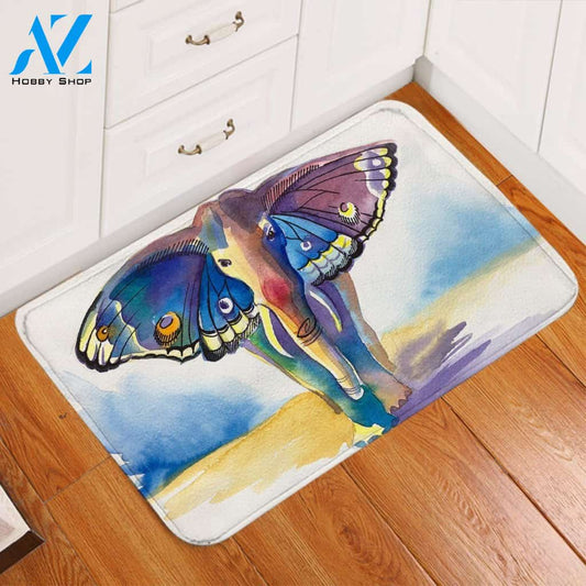 Elephant Butterfly Fusion Printed Doormat Home Decor