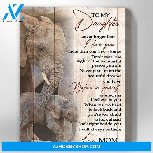 Elephant Canvas Gift For Daughter - Hanging Art For Bedroom