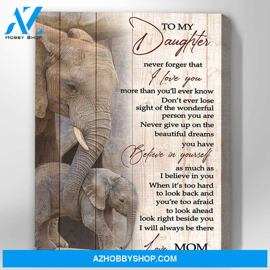 Elephant Canvas Gift For Daughter - Hanging Art For Bedroom