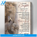 Elephant Canvas Gift For Daughter - Hanging Art For Bedroom