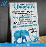 Elephant Canvas Gift For Daughter - Hanging Art For Bedroom