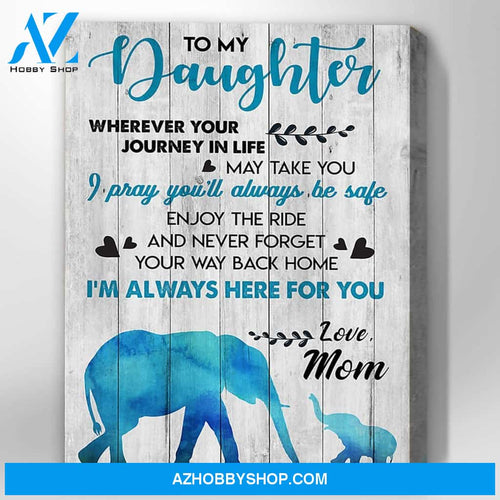 Elephant Canvas Gift For Daughter - Hanging Art For Bedroom