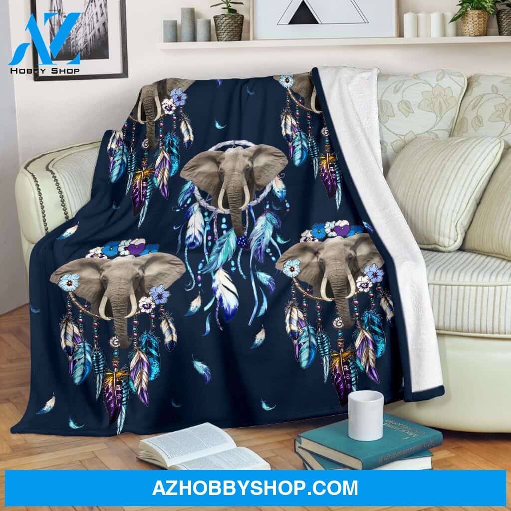 Elephant dream catcher Fleece Blanket