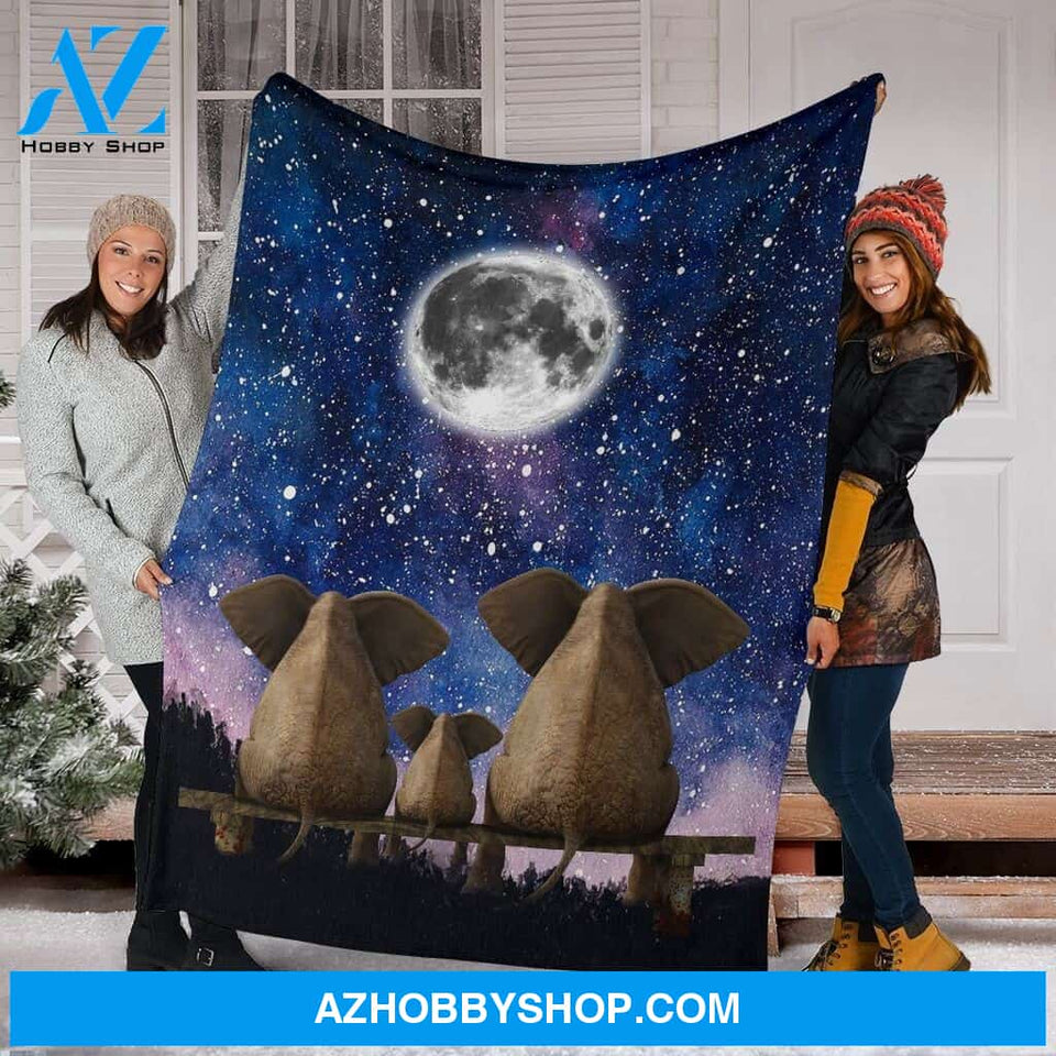 Elephant Family Galaxy Blanket Mk Fleece Blanket