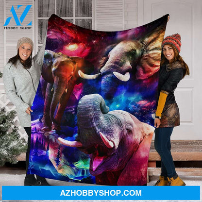 Elephant Galaxy Magic Art Fleece Blanket