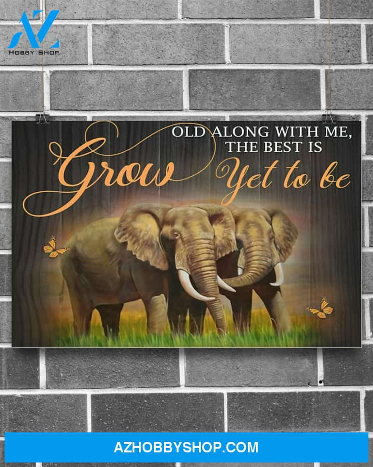 Elephant Grow Old Along With Me Canvas Prints, Wall Decor Visual Art