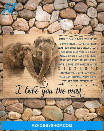 Elephant I Love You The Most Art Canvas, Wall Decor Visual Art