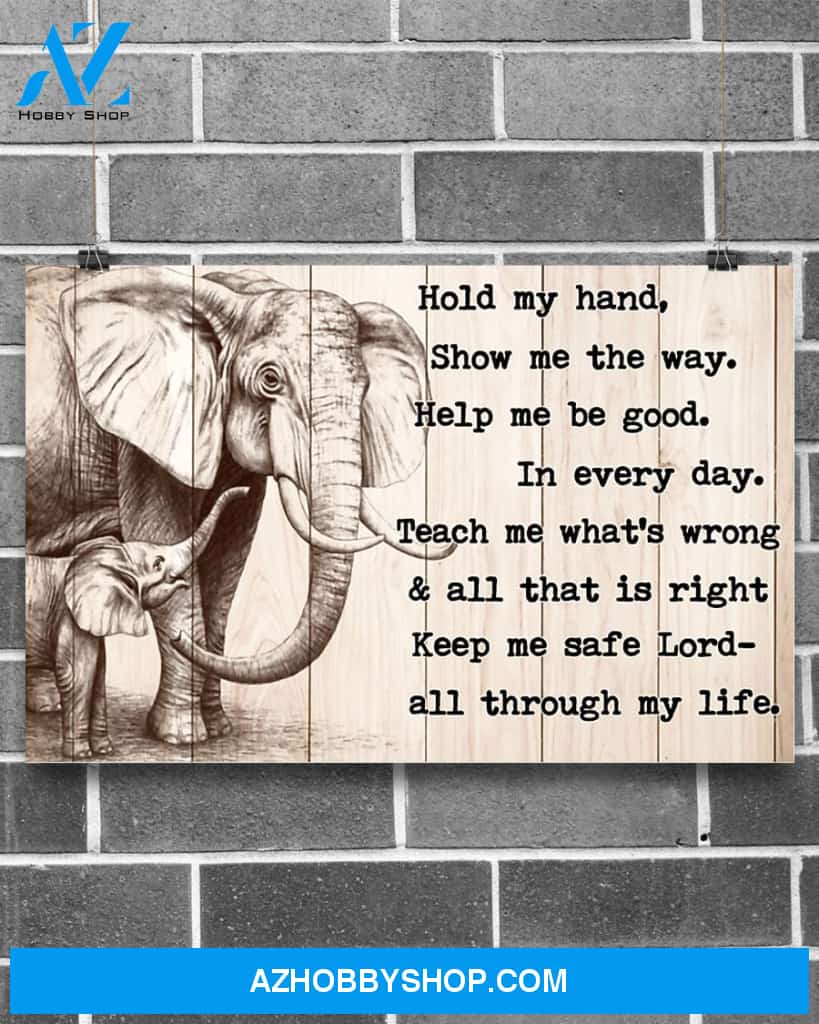 Elephant Keep Me Safe Lord Art Canvas, Wall Decor Visual Art