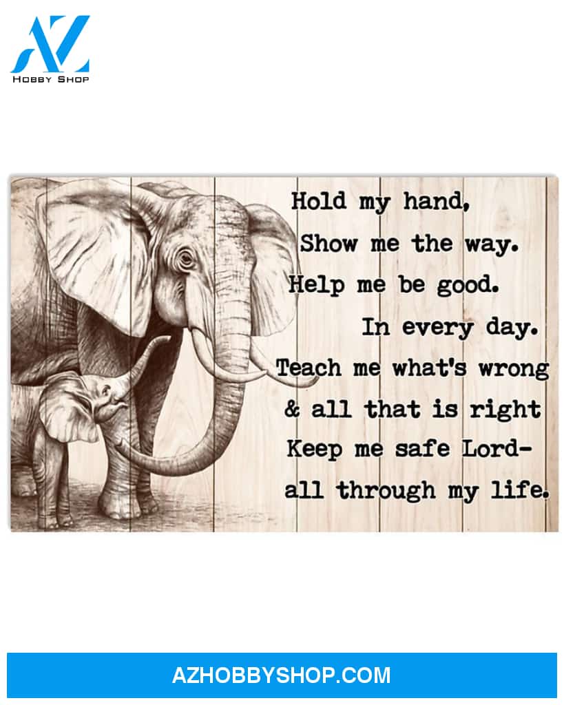 Elephant Keep Me Safe Lord Art Canvas, Wall Decor Visual Art