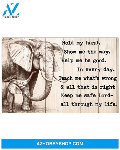Elephant Keep Me Safe Lord Art Canvas, Wall Decor Visual Art