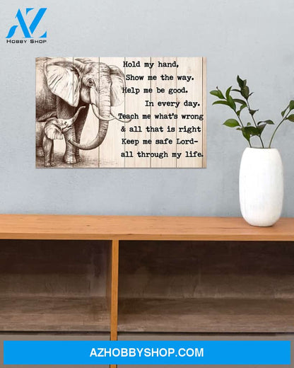 Elephant Keep Me Safe Lord Art Canvas, Wall Decor Visual Art