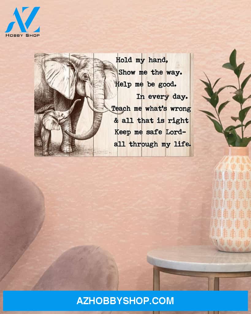 Elephant Keep Me Safe Lord Art Canvas, Wall Decor Visual Art