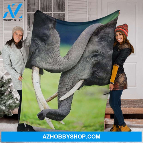 Elephant Love Photo Star Fleece Blanket