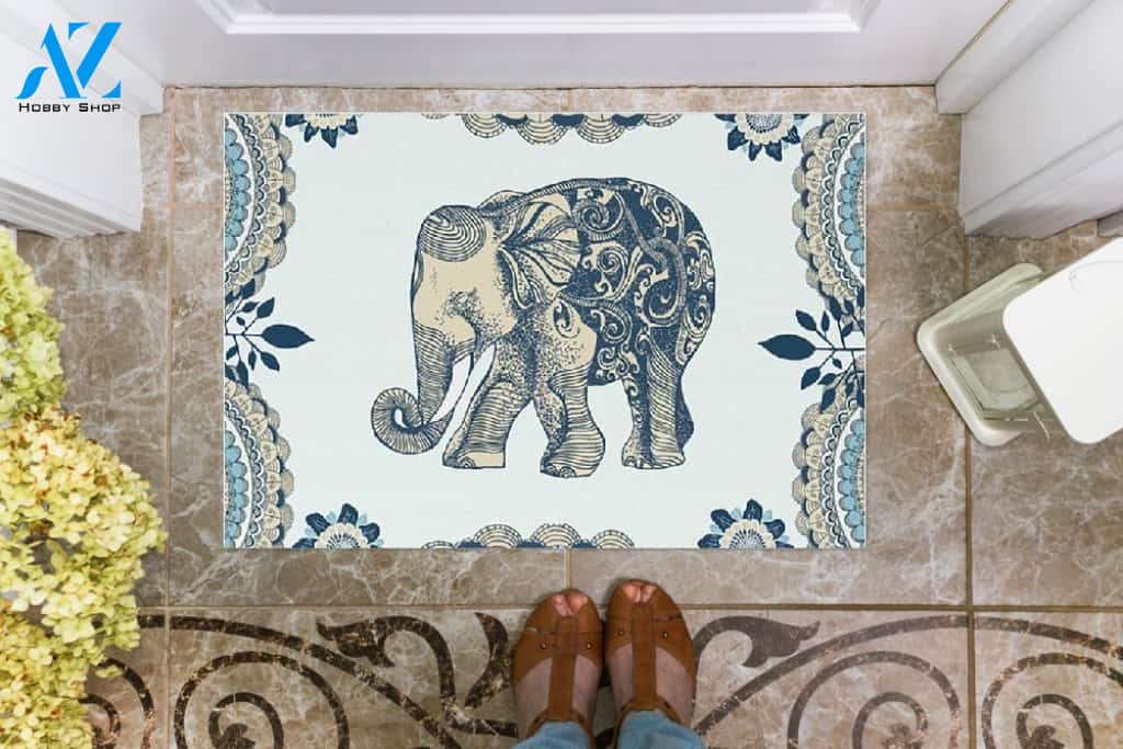 Elephant Mandala Doormat Welcome Mat Housewarming Gift Home Decor Funny Doormat Gift Idea For Elephant Lovers Gift For Family