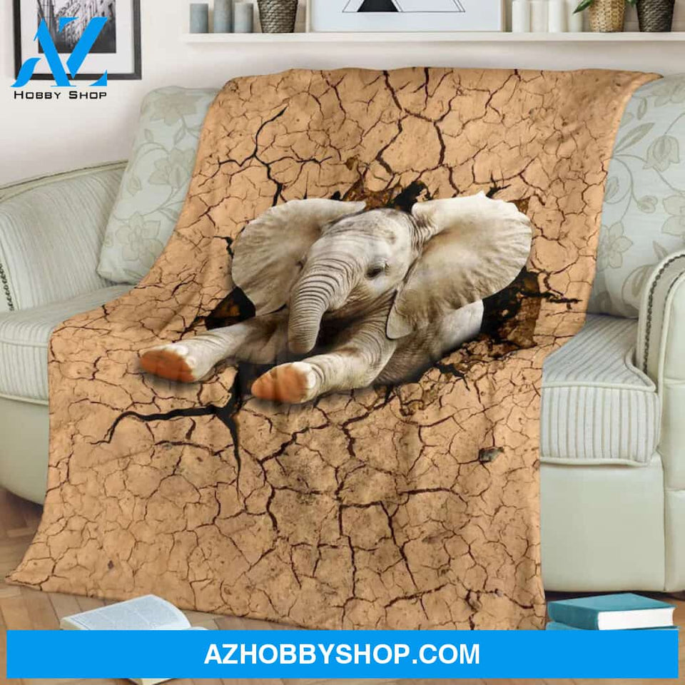 Elephant On The Mud Durable Sofa, Warm,Elephant Blanket 3D, Gift Home Decor Bedding Couch Sofa Soft and Comfy Cozy
