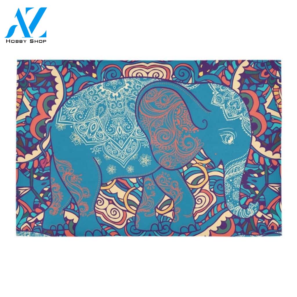 Elephant On The Ornament Doormat Welcome Mat House Warming Gift Home Decor Funny Doormat Gift Idea
