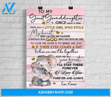 Elephant Poster To My Great Granddaughter She Called Me Nannie Keep Me In Your Heart 