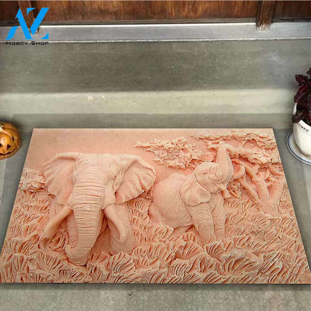 Elephant Silicon Mold Print Doormat