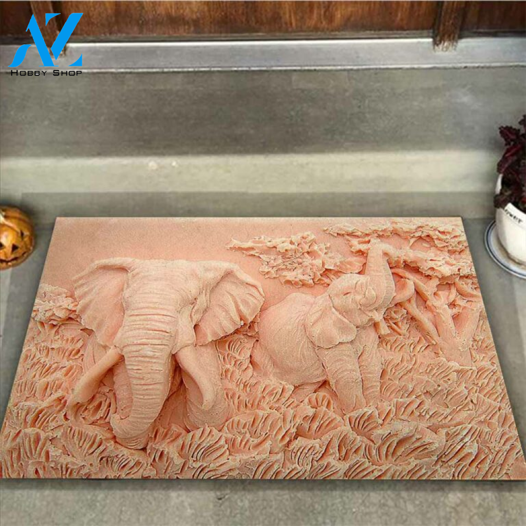 Elephant Silicon Mold Print Doormat | Welcome Mat | House Warming Gift