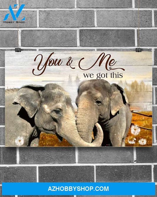 Elephant You And Me We Got This Canvas Wall Art, Wall Decor Visual Art