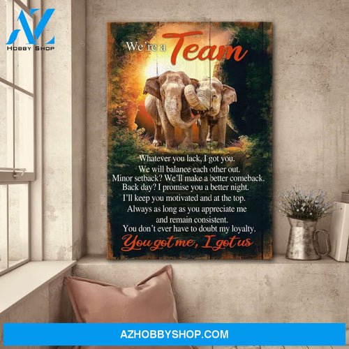 Elephant - You got me, I got us Couple Portrait Canvas Prints - Wall Art