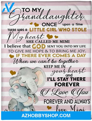 Personalized Elephants to My Granddaughter Blanket Gifts for Granddaughter from Grandma Once Upon a time There was a Little Girl who Stole My Heart Blanket for Birthday Christmas