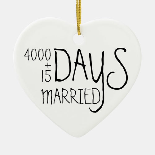 Eleventh Anniversary 11 Years Married Wife Husband Ceramic Ornament