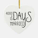 Eleventh Anniversary 11 Years Married Wife Husband Ceramic Ornament