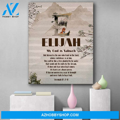 Elijah Name Meaning Canvas Print Wall Art - Matte Canvas