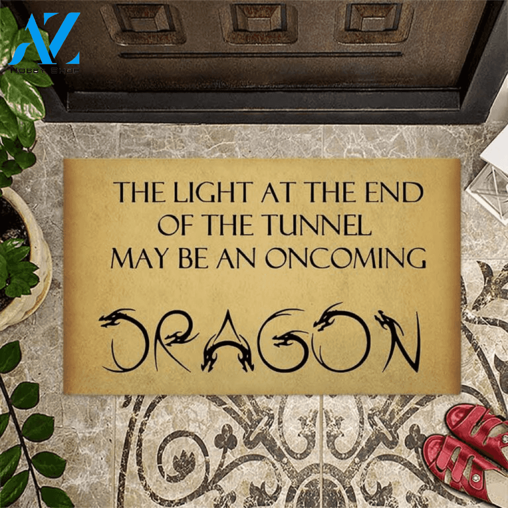 End Of The Tunnel Dragon Coir Pattern Print Doormat | Welcome Mat | House Warming Gift